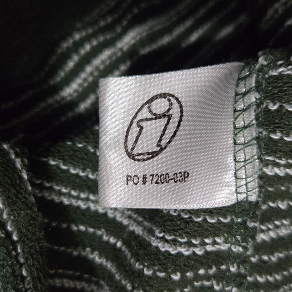 Wellen Full Zip Hoodie Mens Medium Green Heathered Terry Logo Sweatshirt Jacket - Picture 9 of 10